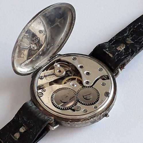 Silver cased trench watch - cased,