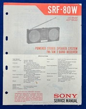 Original Sony SRF-80W Powered Speaker System Service Manual