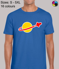 SPACEMAN BRICKS MENS T SHIRT FUNNY CLASSIC SPACE ASTRONAUT BRICKS DESIGN TOP