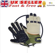 TREADSTONE GRIPPER CLIP GLOVES HEAVY DUTY - BLUE/WHITE/GREEN GARDEN GLOVES