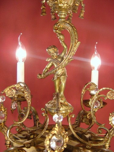 Light bronze chandelier with - bronze,