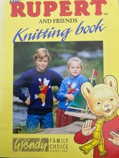 Rupert and Friends Knitting Book Toys, Sweaters, Scarf - Bear, Tigerlily Badger