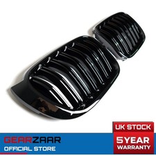GLOSS BLACK KIDNEY DUAL TWIN GRILLE GRILL FOR BMW F25 X3 F26 X4 SUV 2014-2017