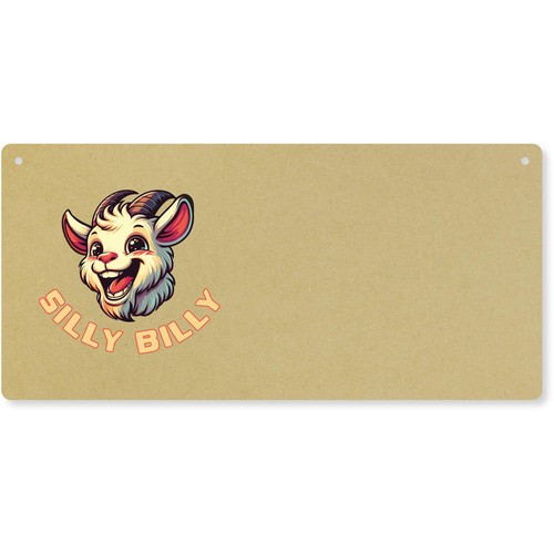 Silly billy goat door - 'silly, plaque