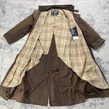 Mens Barbour VTG Country Stockman Backhouse Brown long Riding wax Jacket  Small