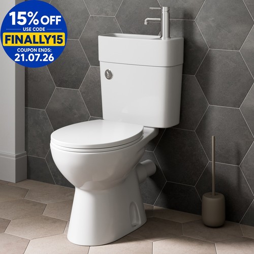 Close coupled toilet - 2-in-1,