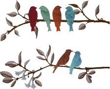 2PCS Metal Birds Wall Art