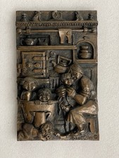 Bath Time – Resin Plaque Sculpture by Robert ‘Bob’ Olley – Signed, Vintage