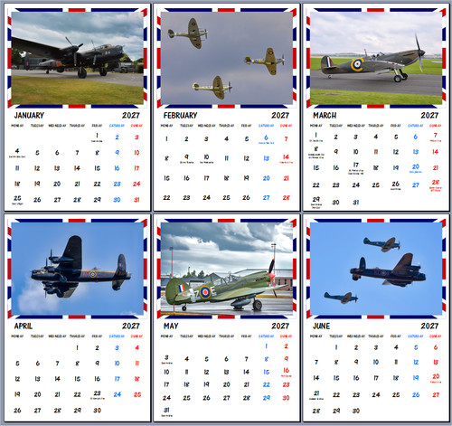 2027 ww2 aeroplane calendar - ww2,