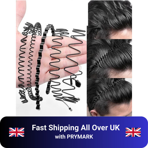 Black metal sports hairband - black,