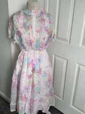 Dress Size S Horrockses Vintage 60s Cotton Short Sleeve Summer Festival Retro