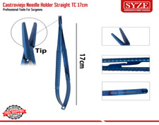 Castroviejo Needle Holder 17cm Blue Titanium Coated Forceps Suturing Instruments