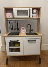 IKEA White Toy Kitchen+Accessories+A Full Set Of Coffee Machine, Toaster, Mixer