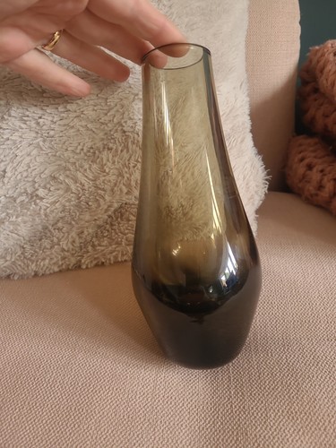 Vintage mcm smoked - smoked, vase