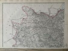 1863 North West Yorkshire Original Antique Hand Coloured Weekly Dispatch Map