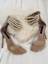 NUDE STILETTO HEELS SUEDE UK3