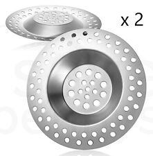 Steel Metal Plug x 2 Strainer Kitchen Sink Shower Drain Filter Hair Catcher