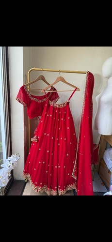 Red lengha asian - red,