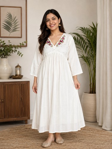Kurti tunic embroidered - kurti,