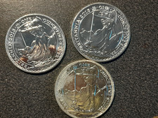 1oz silver Britannia's  .999 silver  bulk British silver 2013 (3No Coins)