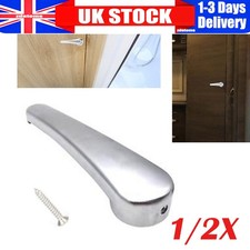 1-2X Silver Toilet Door Handle