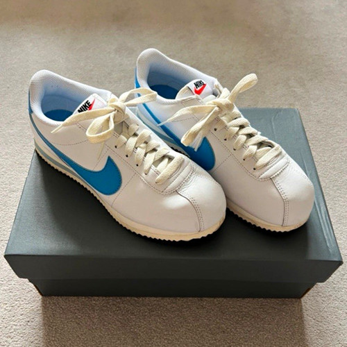 Nike cortez white blue - white/blue, low