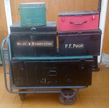 Vintage Platform Trolley With Metal Cases