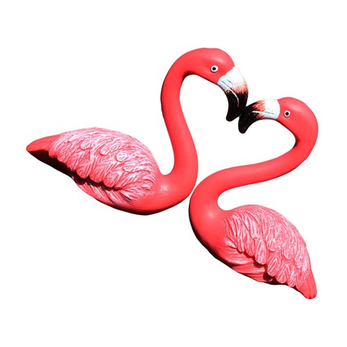 Pair red resin flamingo - red,