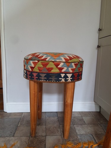 Large kilim stool - large,