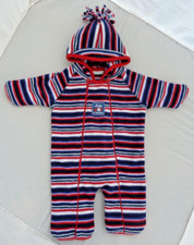 JOJO MAMAN BEBE Snowsuit 0-3M 💜💚 Polar Fleece All-in-One PRAMSUIT 💜💚