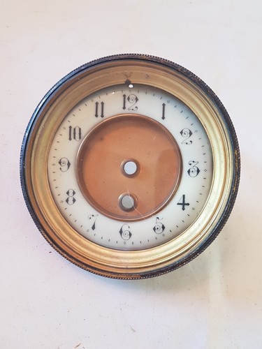 Antique clock brass bezel door - bezel,