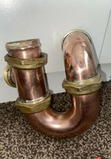 COPPER & BRASS  TRAP RECLAIMED & Polished Ideal For Feature Or Old Bath Or Sink