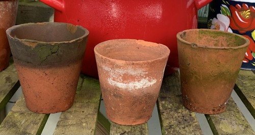 Vintage clay terracotta - terracotta, hand