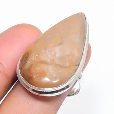 Red Moss Agate Pear Shape Gemstone Adjustable Ring Handmade Gift Jewelry FR 1287