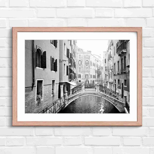 Venice canal bridge - with, peach
