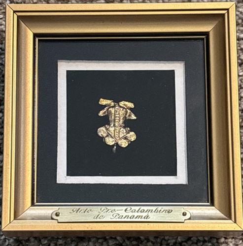 Framed frog pendant 24k gold - pendant,