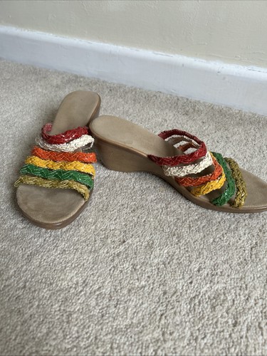 Vintage wedge sandals - sandals, rainbow