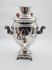 Silver Russian Samovar Wood