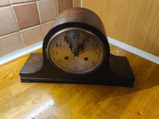 Old Wooden Mantel Clock with modern  movement. Working.
