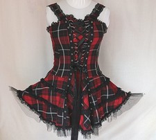 Hell Bunny Harley  Red Tartan Layered Dress Size M