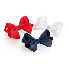 Three piece hair bow on a clip set