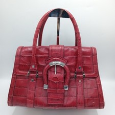Karen Millen Handbag Womens Red Leather Crocodile Pattern FLT30-EP