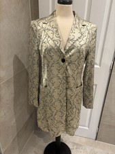 Ladies Betty Barclay Gold Baroque Long Jacket Blazer Size 12 Lined