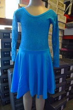 Turquoise lace long sleeve ballroom practice dance dress BALL7 - Age 8-10