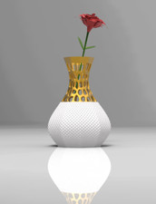Textured Vase with Voronoi Crown| PLA | 3D printed for Faux Flowers