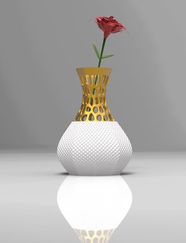 Textured vase with voronoi - with,