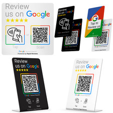 Review us on Google NFC & QR Code Card, Stand, Sticker - Tap to Review Business