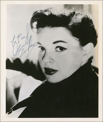 Judy garland signed photograph - judy,