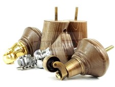 2x Wooden Castor Furniture Sofa Legs & 2x Angled Feet Chair Settee 125mm High M8