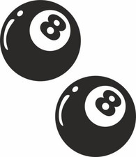 2 x 8 BALL Stickers Funny